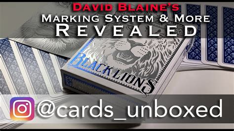 david blaine marked cards|Cards Unboxed David Blaine's Black Lions Marked Deck Explained.